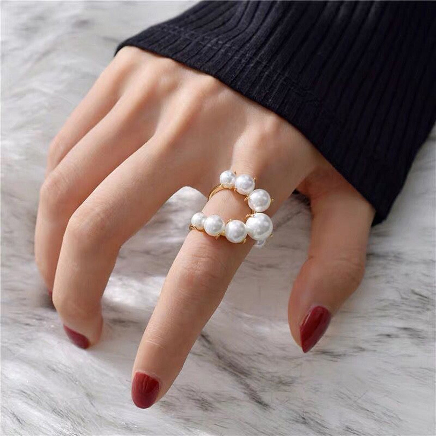 MediaLuna -  Pearl Statement Ring - 27 Trendstore