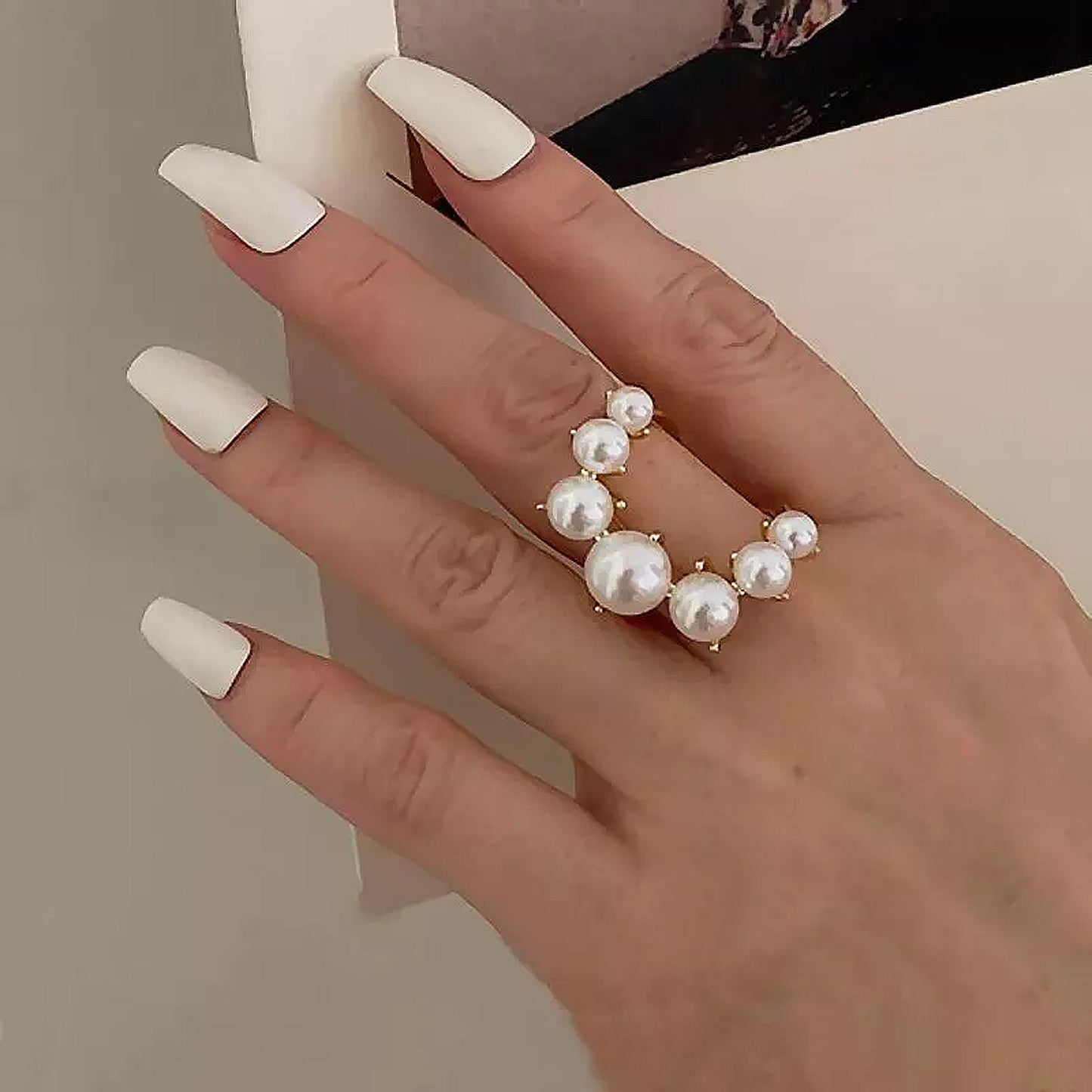 MediaLuna -  Pearl Statement Ring - 27 Trendstore