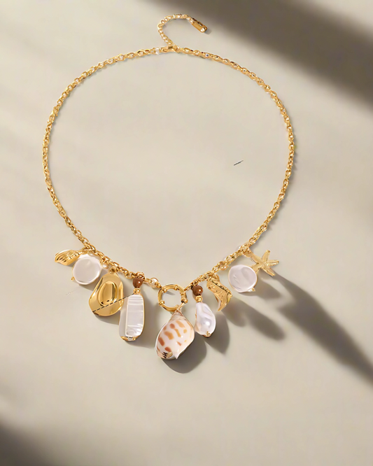 Playa Blanca Drop Necklace 18k Real Gold plated Handmade Jewelry - 27 Trendstore
