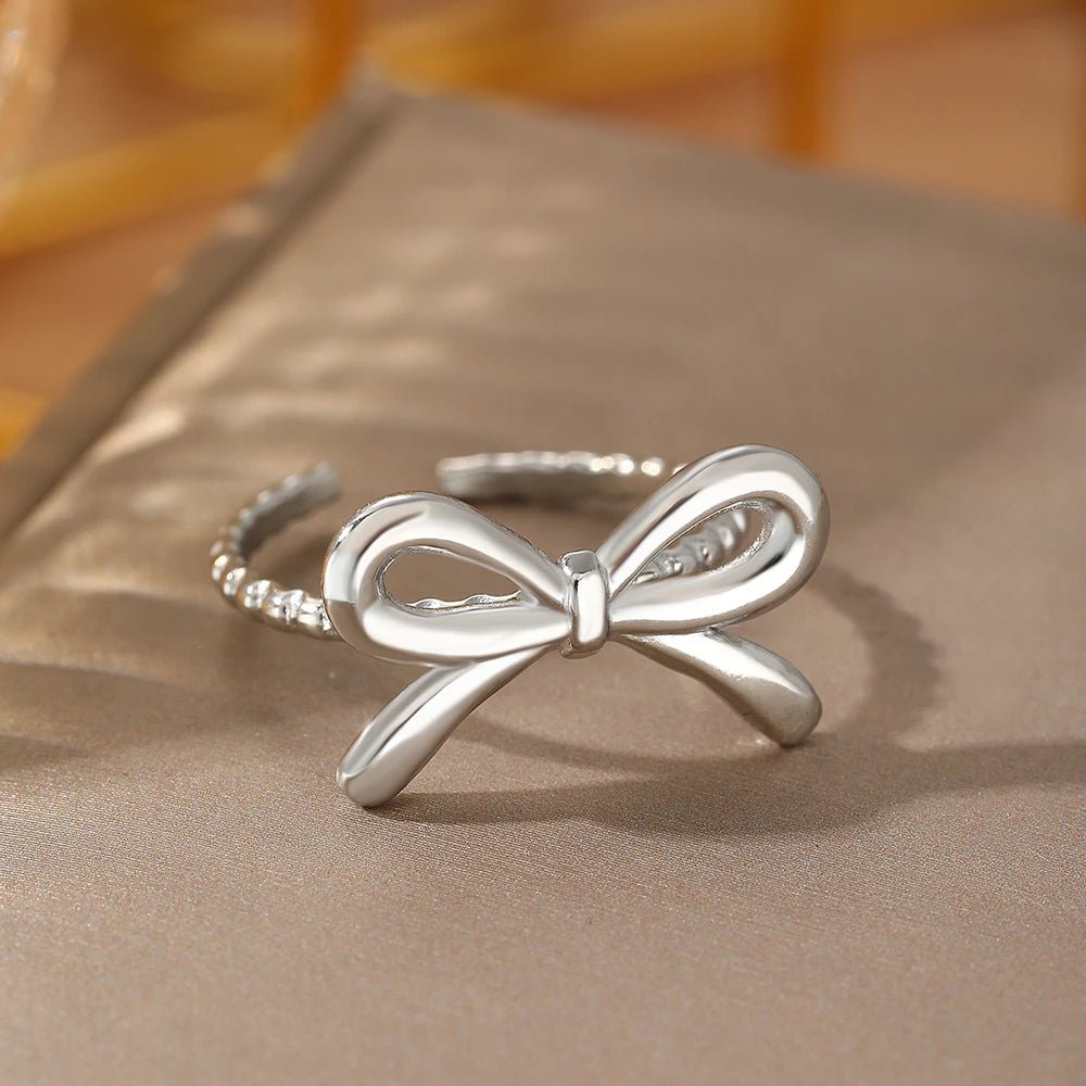 Romantic Bow Tie Stainless Steel Rings - 27 Trendstore