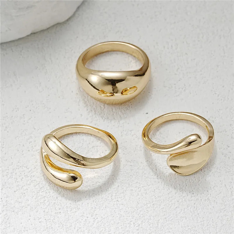 Venus Glow Ring Set - A Bold Trio for Effortless Style - 27 Trendstore