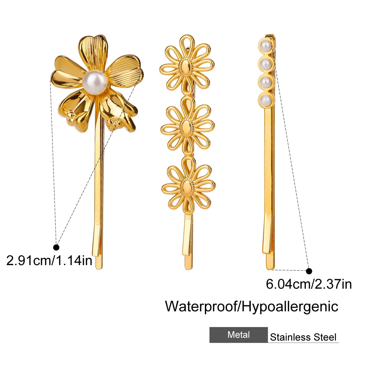 Ocean - Hair Pins Stainless Steel 18K Gold Plated - 27 Trendstore