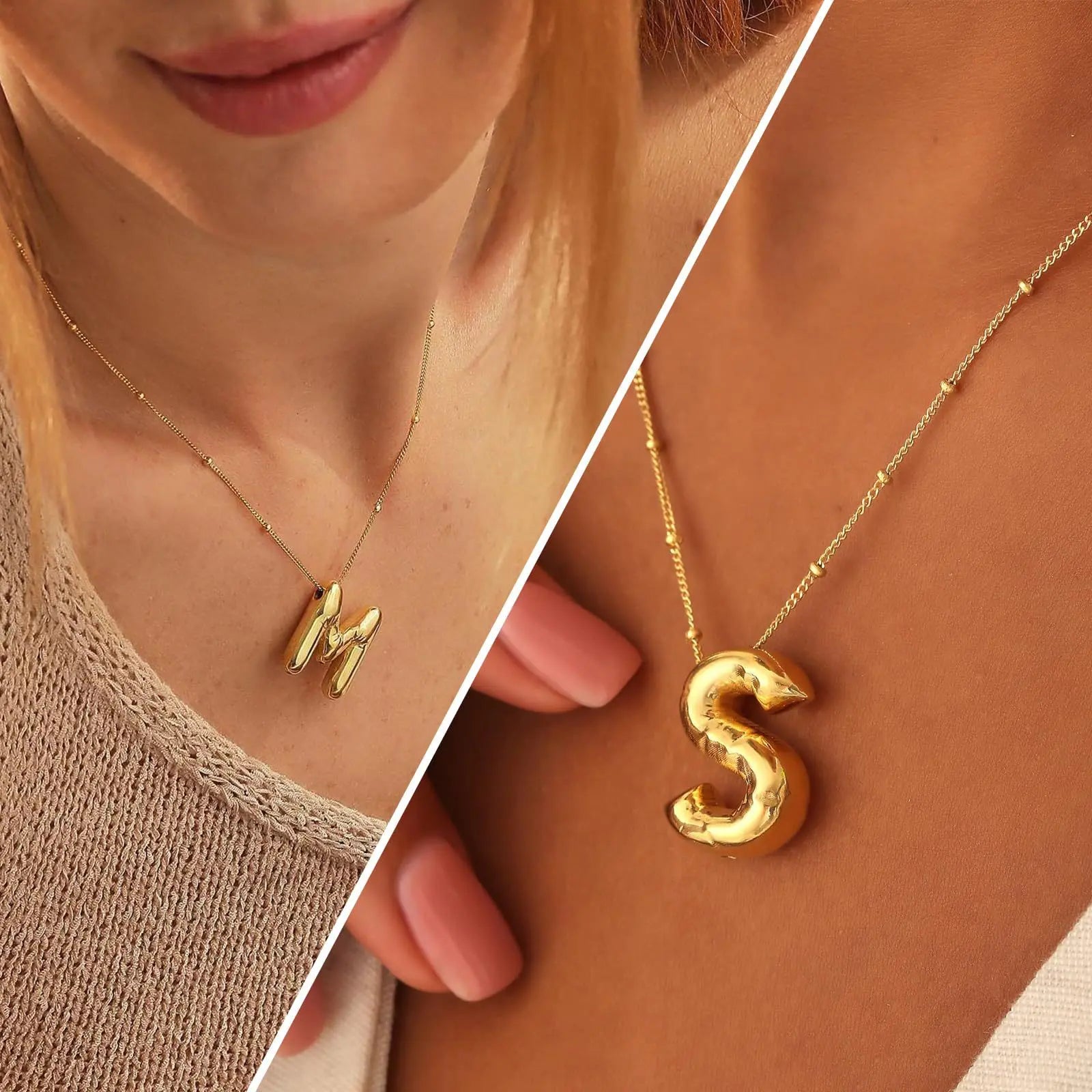 Mina Love - Chunky Bubble letter Necklace - 27 Trendstore