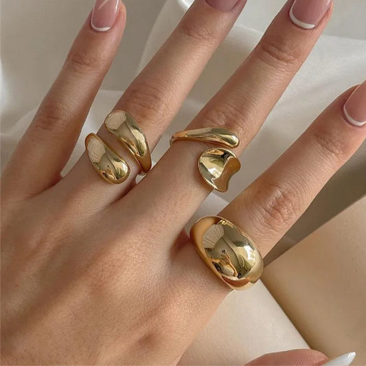 Venus Glow Ring Set - A Bold Trio for Effortless Style - 27 Trendstore