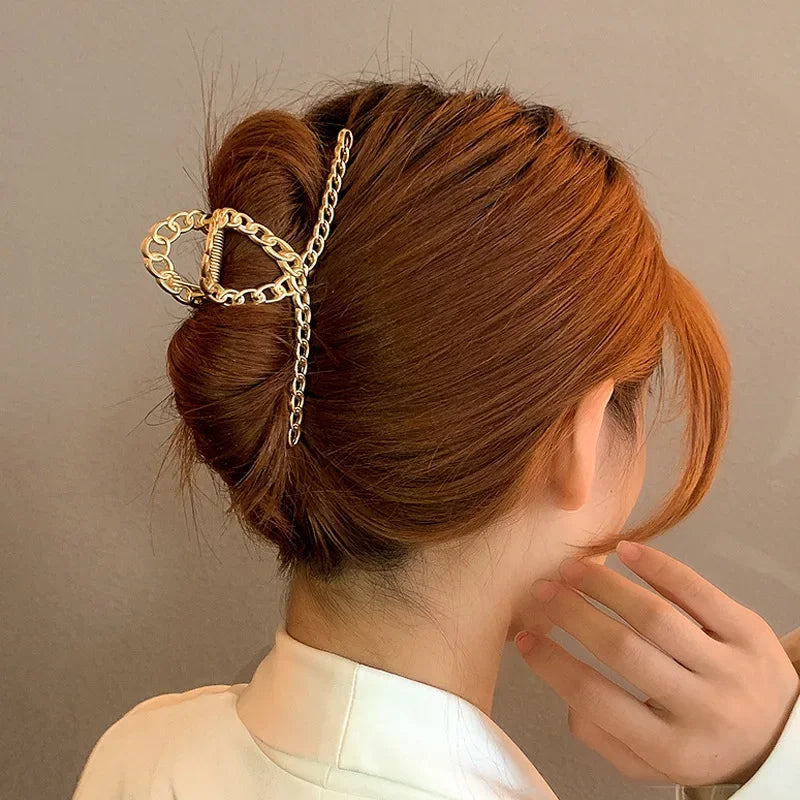 Metal Geometric Hair Claw Crab Hairpins Fashion Cross Hair Clips Barrettes Women Girls Korean Ponytail Clip Hair Accessories - 27 Trendstore