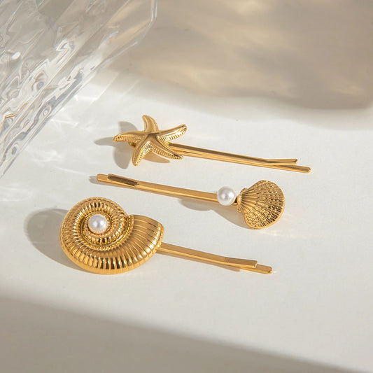 Ocean - Hair Pins Stainless Steel 18K Gold Plated - 27 Trendstore