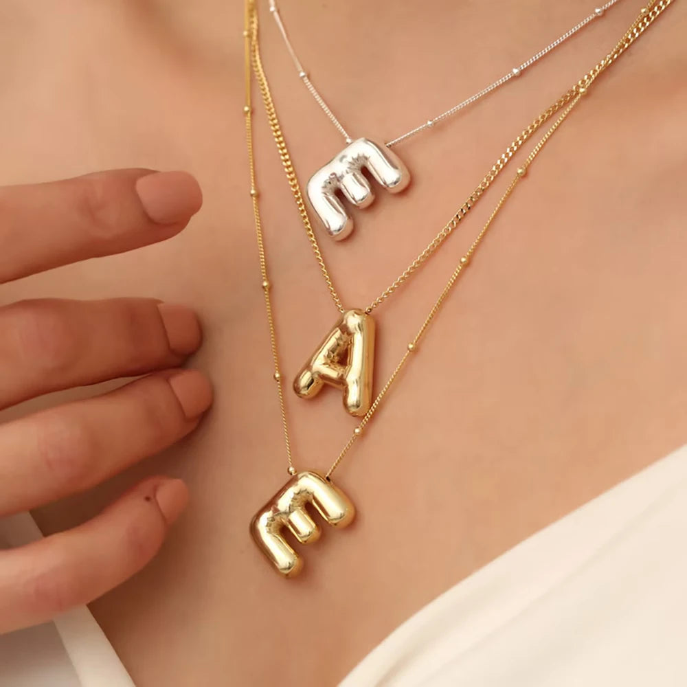 Mina Love - Chunky Bubble letter Necklace - 27 Trendstore