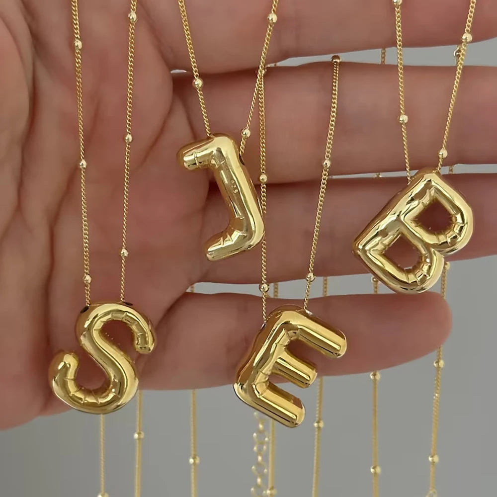 Mina Love - Chunky Bubble letter Necklace - 27 Trendstore