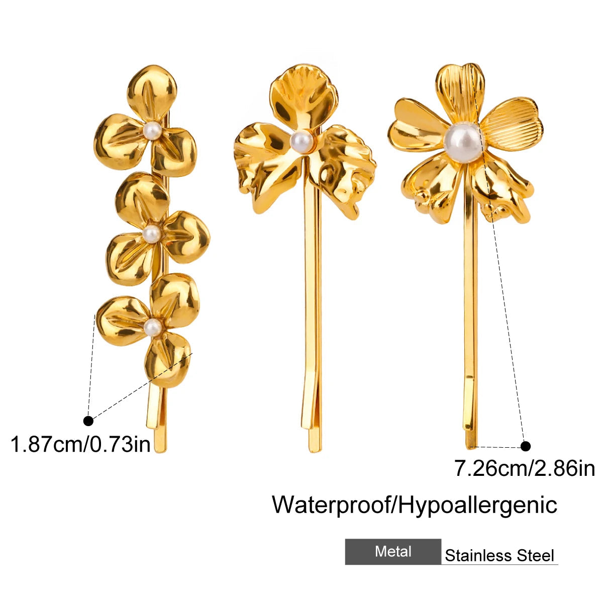 Ocean - Hair Pins Stainless Steel 18K Gold Plated - 27 Trendstore