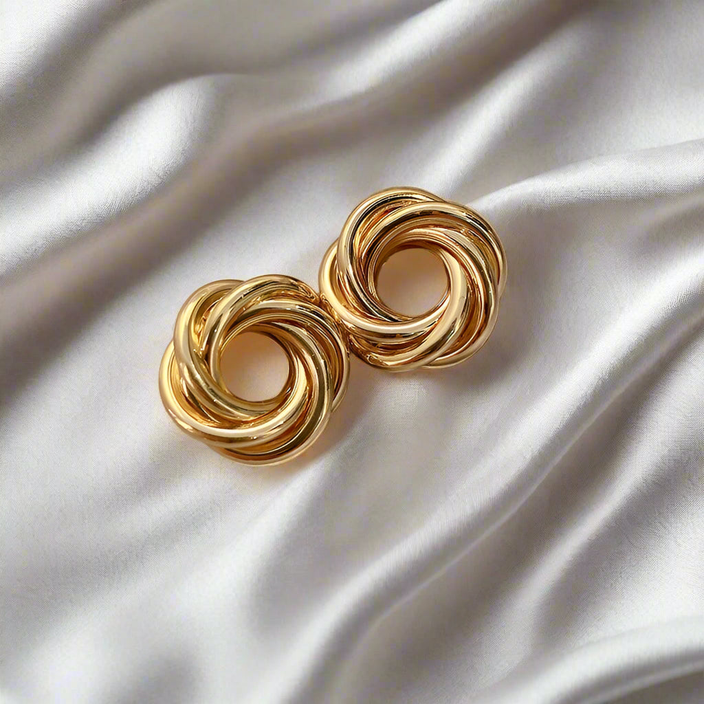 Eterna Knot Earrings | Classic Gold Knot Studs for Everyday Chic